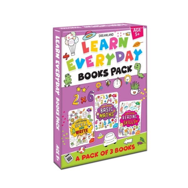 Learn Everyday Books Pack Age 5+ - A Set of 3 Books - Reading Skills, Spell and Write, Basic Maths - Image 2
